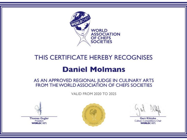 daniel molmans certificat worldchefs wacs